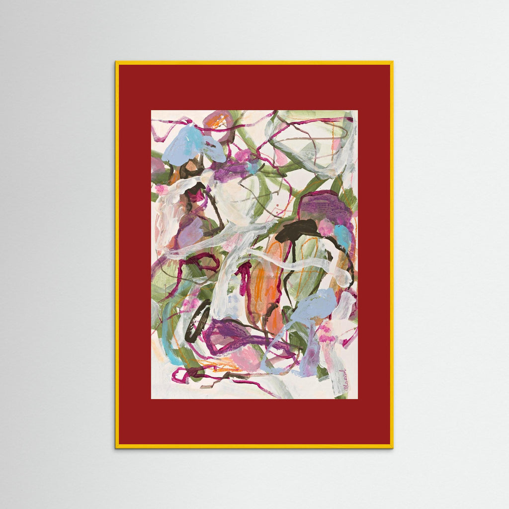 Wind Song -  Framed Fine Art Paper Print with  Red Passepartout